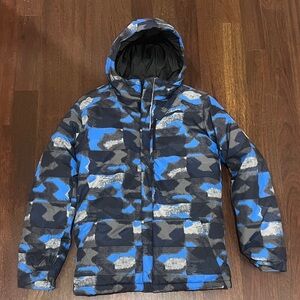 Columbia Black and Blue Camouflage Ski Jacket